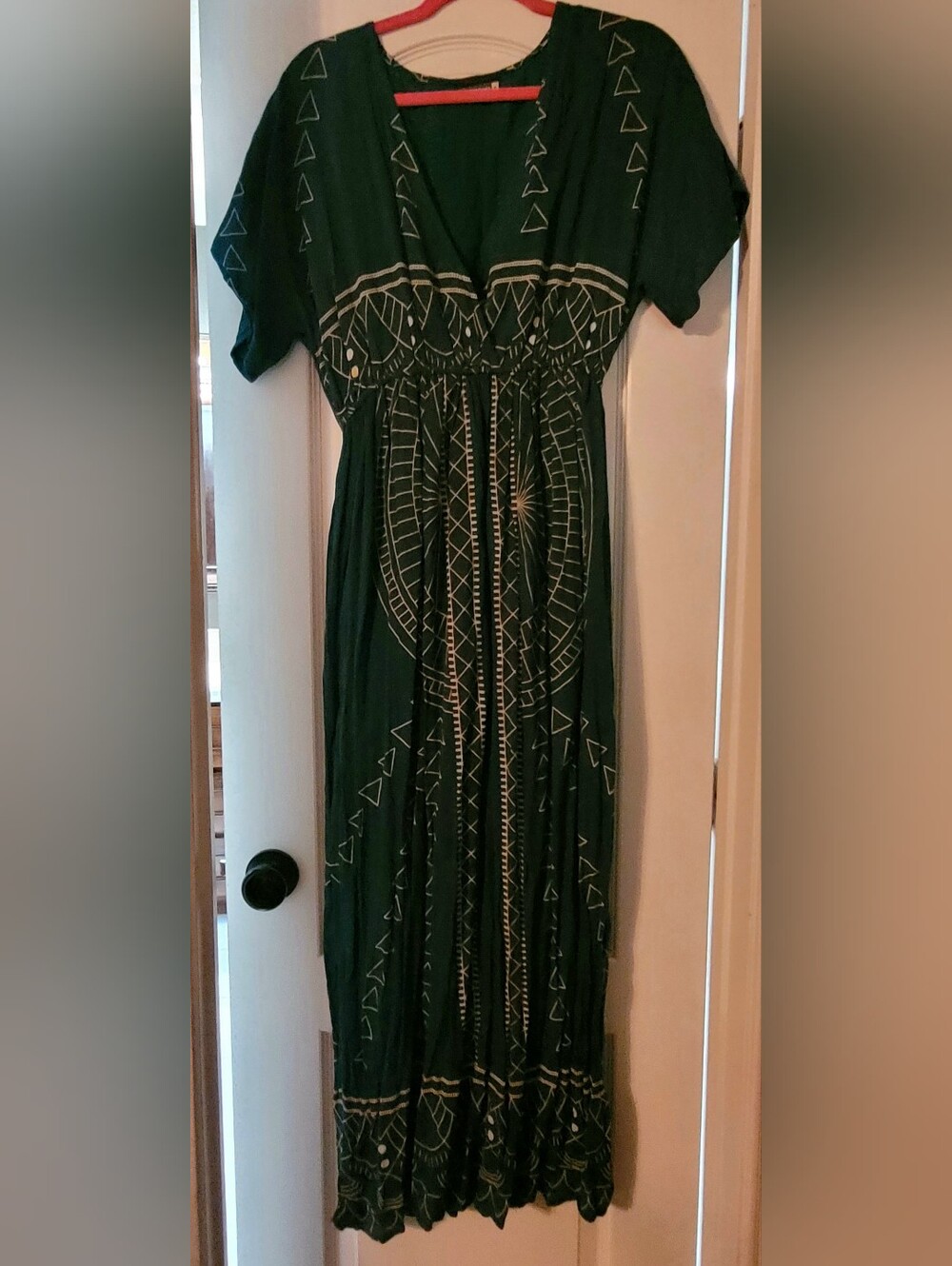 Bohemian Green Printed Maxi Dress/Earth Bound